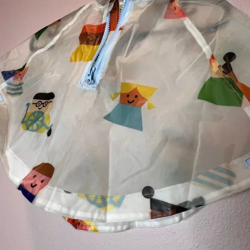 toddler rain poncho featuring a colorful character design from a Christian Robin
